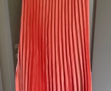 Womens Coral Pink Pleated Bandeau Midi Dress