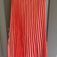 Womens Coral Pink Pleated Bandeau Midi Dress