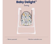 Baby swing - Graco Baby Delight Swing with 2 swing speeds, compact fold and lightweight at only 4.67kg, for rest for Play, Suitable from birth to approx. 6 months (0-9kg)