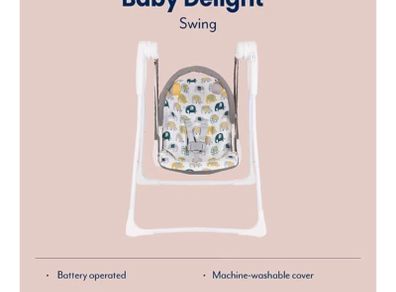 Baby swing - Graco Baby Delight Swing with 2 swing speeds, compact fold and lightweight at only 4.67kg, for rest for Play, Suitable from birth to approx. 6 months (0-9kg)