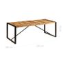 Dining Table 220x100x75 cm Solid Mango Wood Image 6