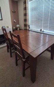 Solid Oak Extendable Dining Table, x6 Chairs