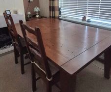 Solid Oak Extendable Dining Table, x6 Chairs