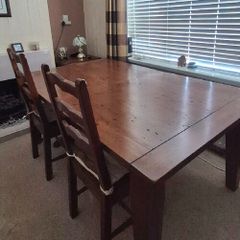 Solid Oak Extendable Dining Table, x6 Chairs