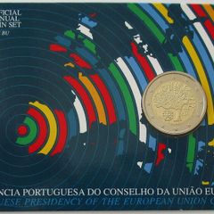Portugal 2 Euro Commemorative Coin 2007 - Presidency of the Council of the EU BU. Blister Card.