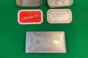 Vintage cigarette case and two vintage tobacco tins