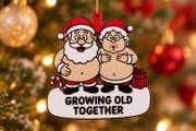 Growing Old Together Christmas Ornament, Personalised Couple Gift 3D