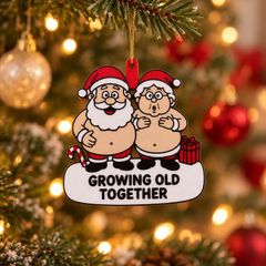 Growing Old Together Christmas Ornament, Personalised Couple Gift 3D