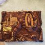 Vtg Wood Wall Plaque Carved Depicting Apparitions of Virgin Mary to Bernardette Image 3