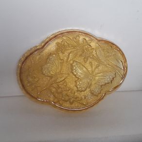TRAY - Art deco - Amber Glass - Butterflies