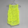 Pre Owned Primark Neon Yellow Floral Lace Tank Top Image 4