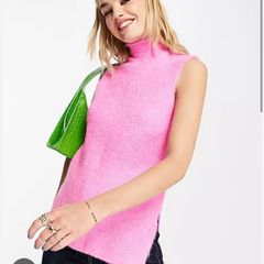 River Island Bright Pink wool tank top Size S BNWT