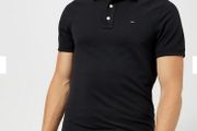 Tommy Hilfiger Slim Fit Black Polo Shirt Size XL