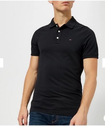 Tommy Hilfiger Slim Fit Black Polo Shirt Size XL