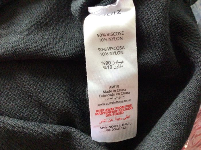 Stunning Quiz Black Jumper see through detailed arms size L includes post