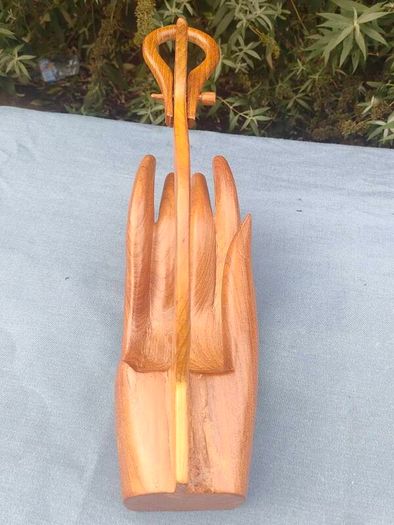 Buddha hand hardwood wine holder