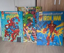 Marvel Comics Canvas Wall Art Bundle - Spider-Man, Avengers & Iron Man (3 Pack)