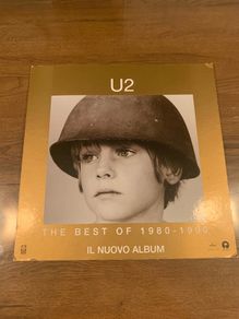 U2 - The Best of 1980-1990 (Scarce 1998) Italy official promotional heavy-duty card in-store display