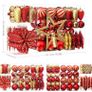 106pcs Christmas Baubles Ornaments for Christmas Tree Decorations Shatterproof Plastic Decorative Baubles Set for Festival/Holiday/Wedding Party Decoration with Hooks Included,Red & Gold Image 5