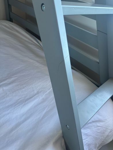 Grey Double and single bunk bed with two large storage drawers