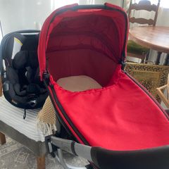 Buggy 3in 1 set with baby carseat /Pram/ Play Pen /Travel cot and Mosses Basket with Stand