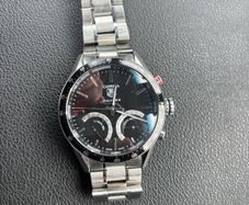 TAG Heuer Carrera Calibre S Chronograph.Black Dial. 43mm. Swiss Made