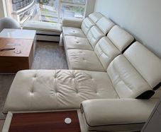 Cream Corner Sofa with Reclining Headrests & USB Charging