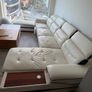 Cream Corner Sofa with Reclining Headrests & USB Charging Image 3
