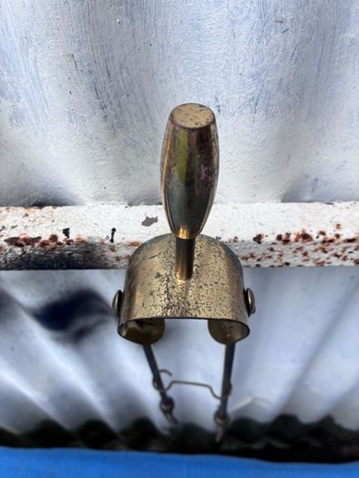 Vintage brass fire tongs