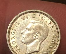 1938 3 pence George VI Silver