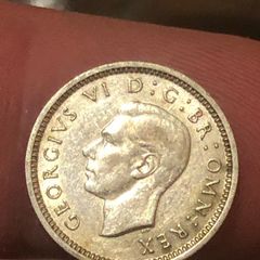 1938 3 pence George VI Silver