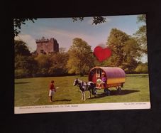 Ireland Postcard : Horse-Drawn Caravan at Blarney Castle , Co. Cork , 1970s