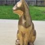 Vintage brass figurine of a sitting cat Image 2