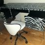 Zebra Retro Desk, Glass finish, Stainless Chrome Legs Image 5