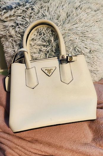 Elegant White Handbag + Wallet Set (Prada-inspired)