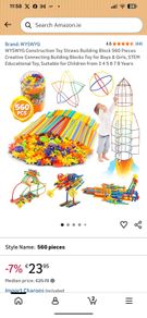 construction toys, straw bulding