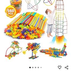 construction toys, straw bulding