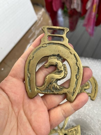 10 antique vintage horse brass