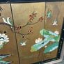 Vintage Chinese lacquer screen in gold frame Image 5