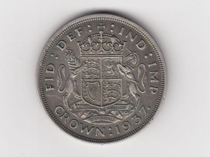 1937 G.B. Crown 50% silver coin (no. 499)