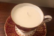 Vintage tea cup and saucer candle