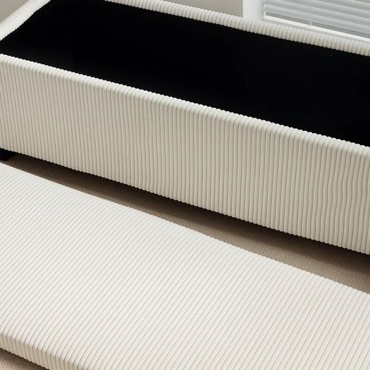 Storage ottoman With Storage Bench Beige