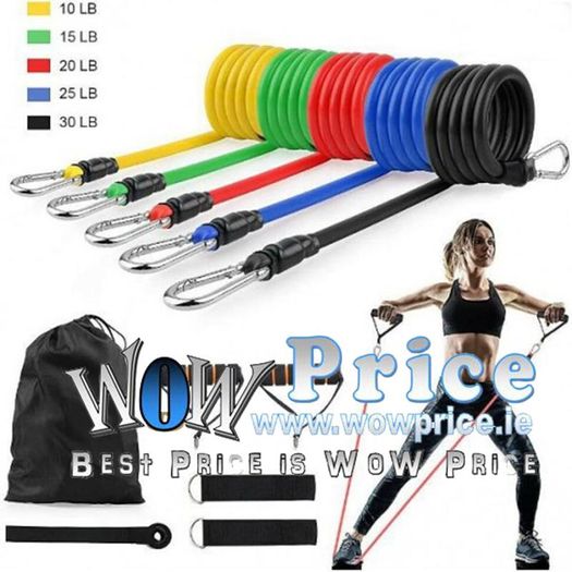 11Pcs Resistance Bands Set Pull Rope Gym Home Fitness Workout Crossfit Yoga Tube