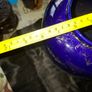 Antique Cobalt Blue Large Glass Vase featuring a Gilt Floral Design, Postage Available Image 6