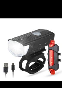 Bike Light, USB LED Rechargeable, Front and rear, Headlight Lamp Flashlight Cycling Safety Warning Light