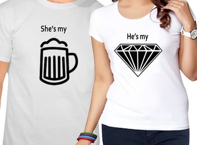 Beer and Diamond Couple T-shirts love t-shirts valentines day gift present