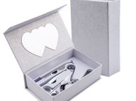 main image for ad Eyelash Curler Set in Elegant Box with Mirror - Eyebrow Tweezers, Scissors - SILVER