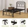 3ft Single Bed Frame with Headboard(90x190cm),Metal Single Size Bed Base Image 4