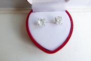 Vintage Sterling Silver 925 Round CZ Stud Earrings 1,79g
