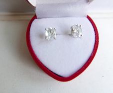 Vintage Sterling Silver 925 Round CZ Stud Earrings 1,79g